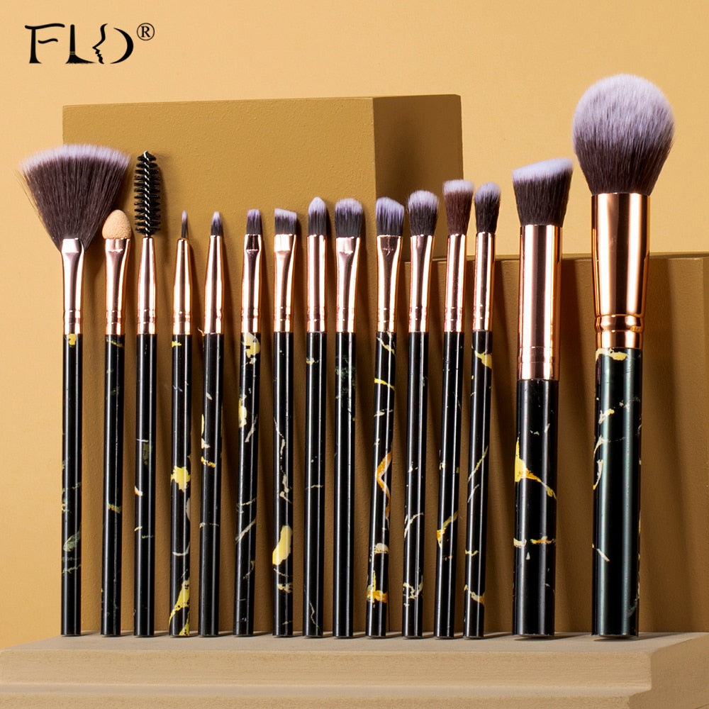 FLD 5/10/15Pcs Marble Makeup Brushes Set