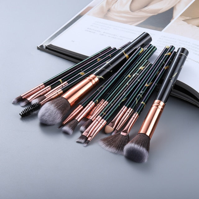 FLD 5/10/15Pcs Marble Makeup Brushes Set