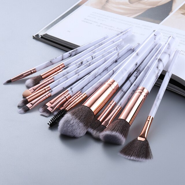 FLD 5/10/15Pcs Marble Makeup Brushes Set