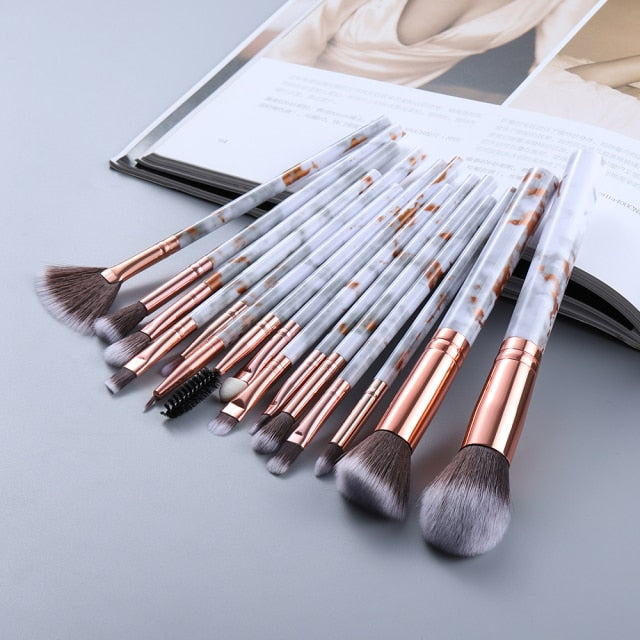 FLD 5/10/15Pcs Marble Makeup Brushes Set