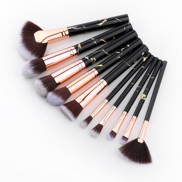 FLD 5/10/15Pcs Marble Makeup Brushes Set