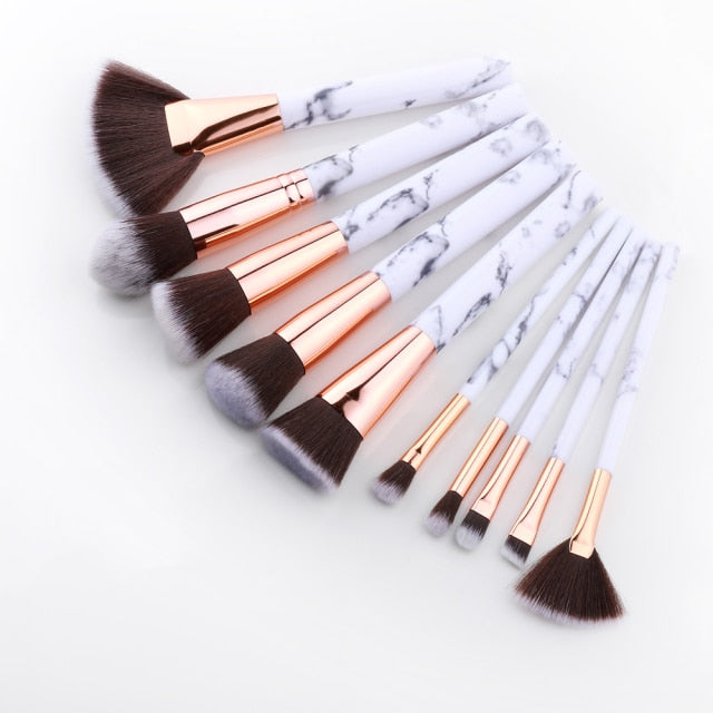 FLD 5/10/15Pcs Marble Makeup Brushes Set