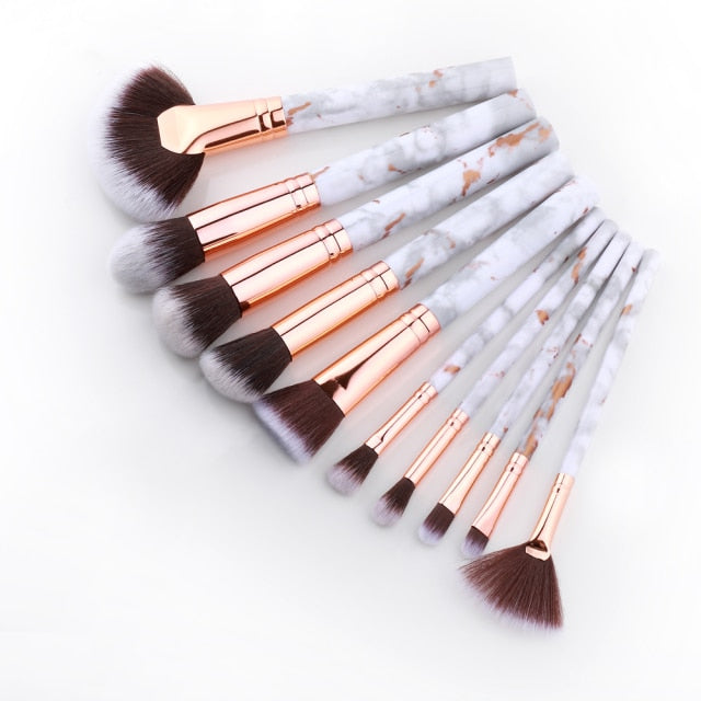 FLD 5/10/15Pcs Marble Makeup Brushes Set