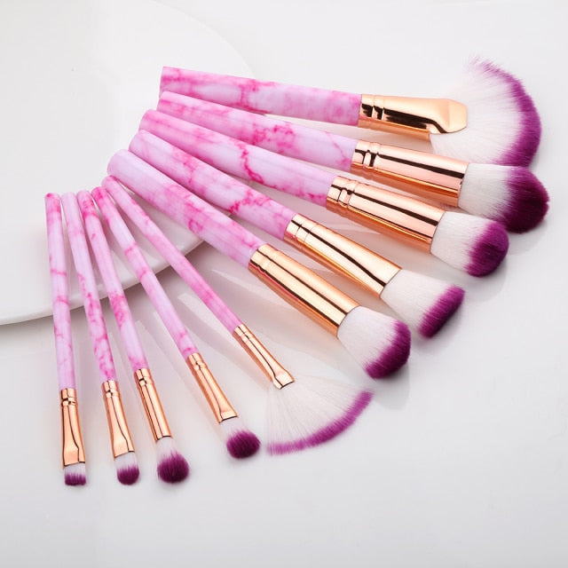 FLD 5/10/15Pcs Marble Makeup Brushes Set