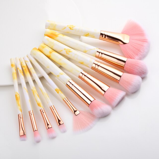 FLD 5/10/15Pcs Marble Makeup Brushes Set