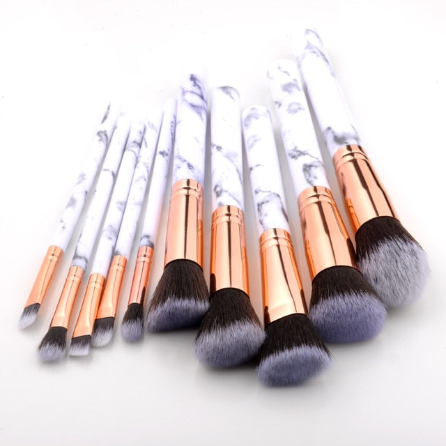 FLD 5/10/15Pcs Marble Makeup Brushes Set