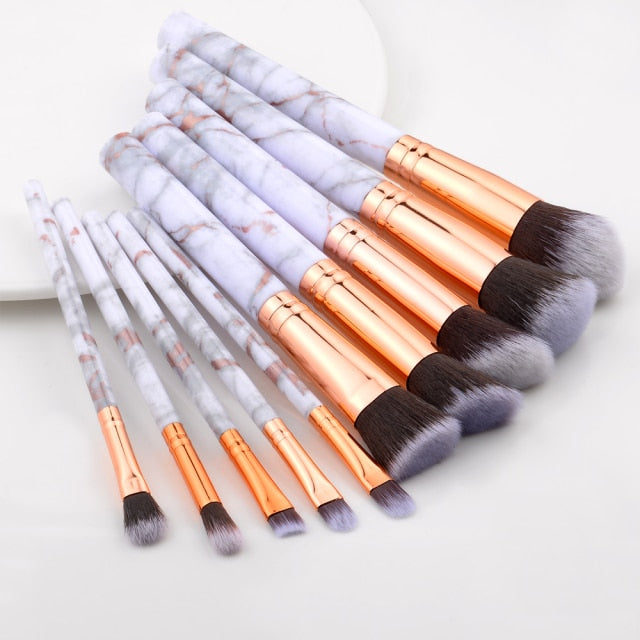 FLD 5/10/15Pcs Marble Makeup Brushes Set