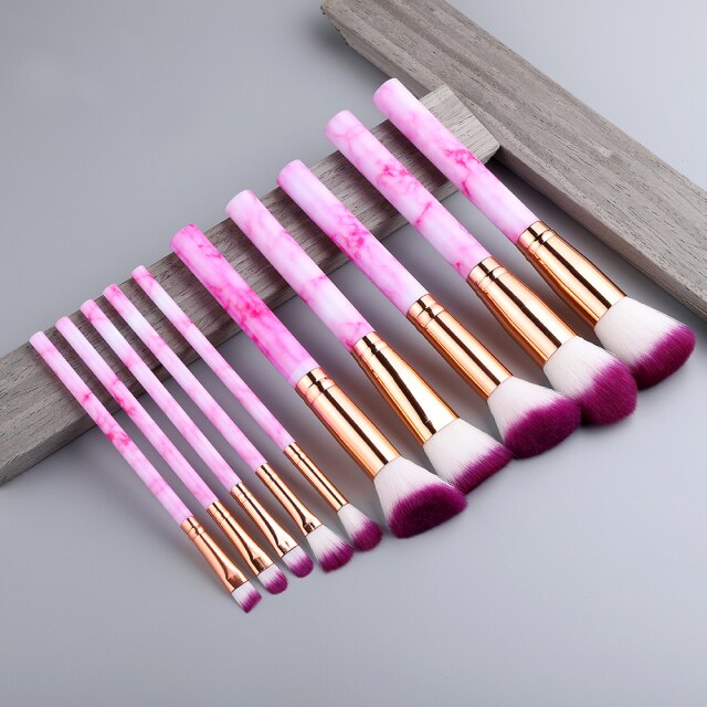 FLD 5/10/15Pcs Marble Makeup Brushes Set