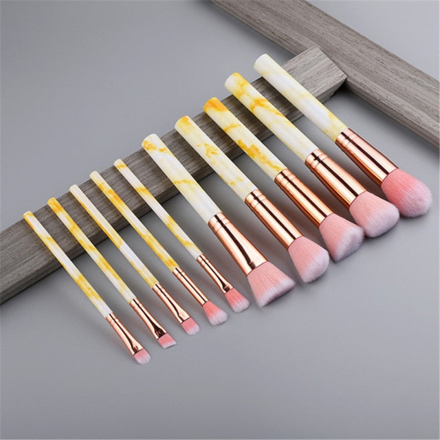 FLD 5/10/15Pcs Marble Makeup Brushes Set