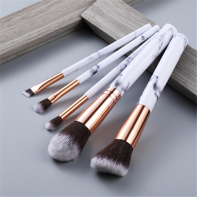 FLD 5/10/15Pcs Marble Makeup Brushes Set