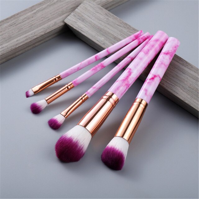 FLD 5/10/15Pcs Marble Makeup Brushes Set