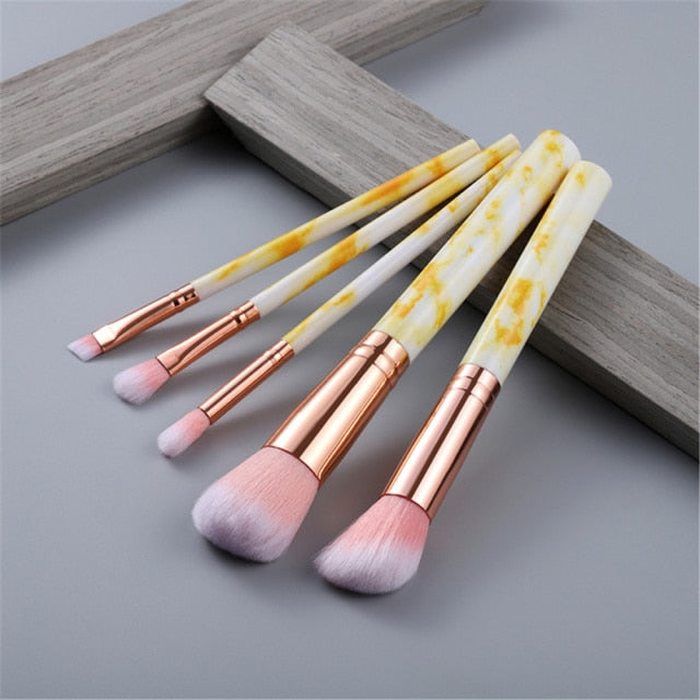 FLD 5/10/15Pcs Marble Makeup Brushes Set