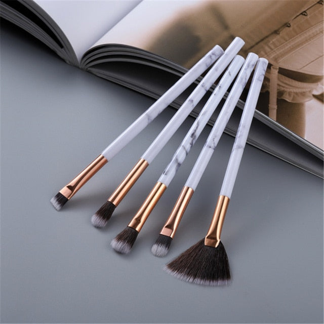 FLD 5/10/15Pcs Marble Makeup Brushes Set