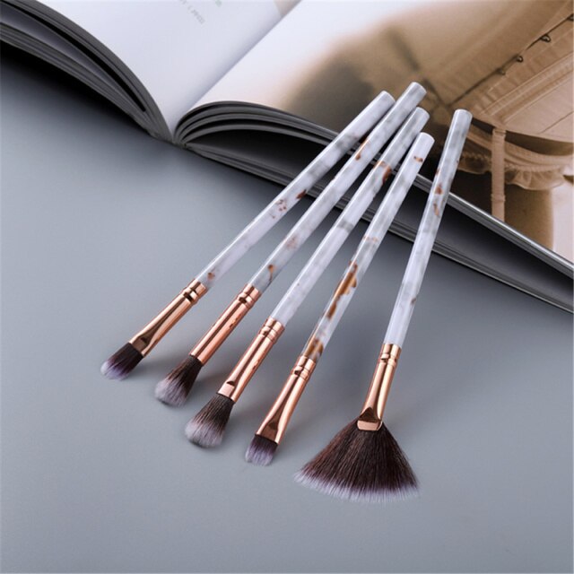 FLD 5/10/15Pcs Marble Makeup Brushes Set