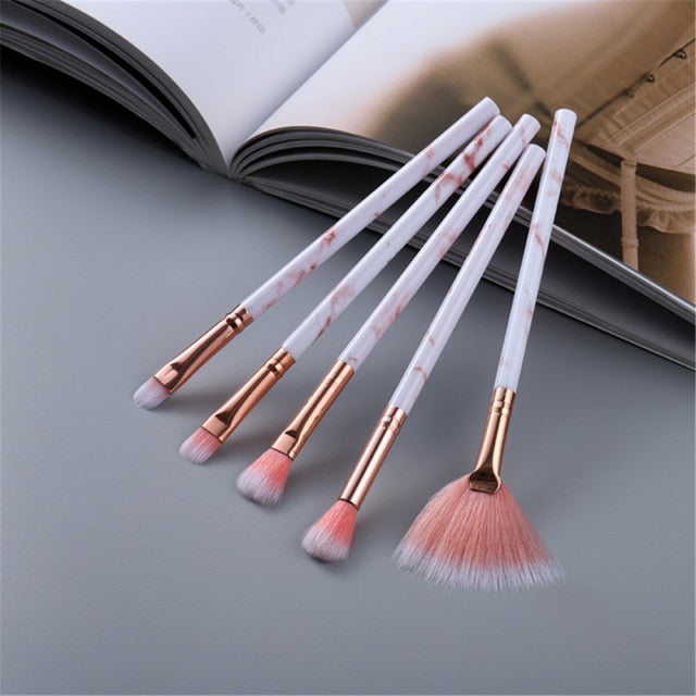 FLD 5/10/15Pcs Marble Makeup Brushes Set