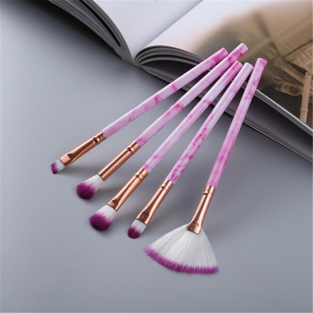 FLD 5/10/15Pcs Marble Makeup Brushes Set